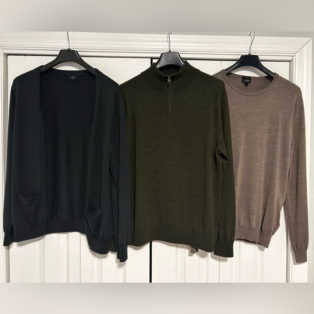 J Crew. merino wool sweaters